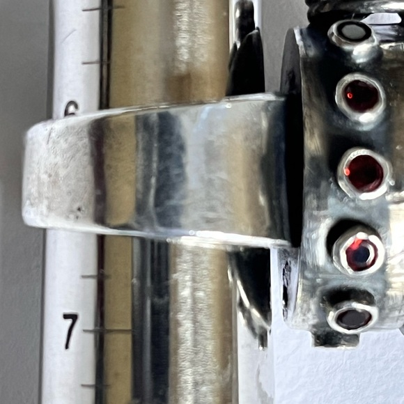 one of a kind treasure box (poison) ring. Sterling garnet jasper carved Buddha - Picture 14 of 14